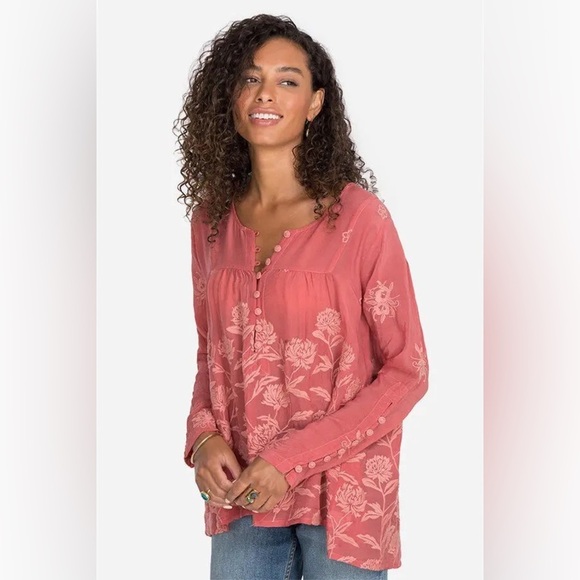 NWT $285 Johnny Was Garland Sage Blouse Size XS Oversized